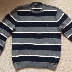 Gray and Navy Polo Sweater